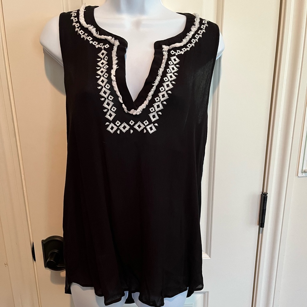 Womens Loft Black Blouse Medium